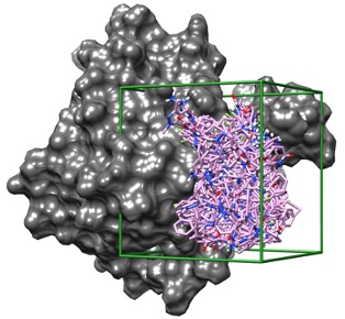 APOBEC3B with docked molecules in binding pocket