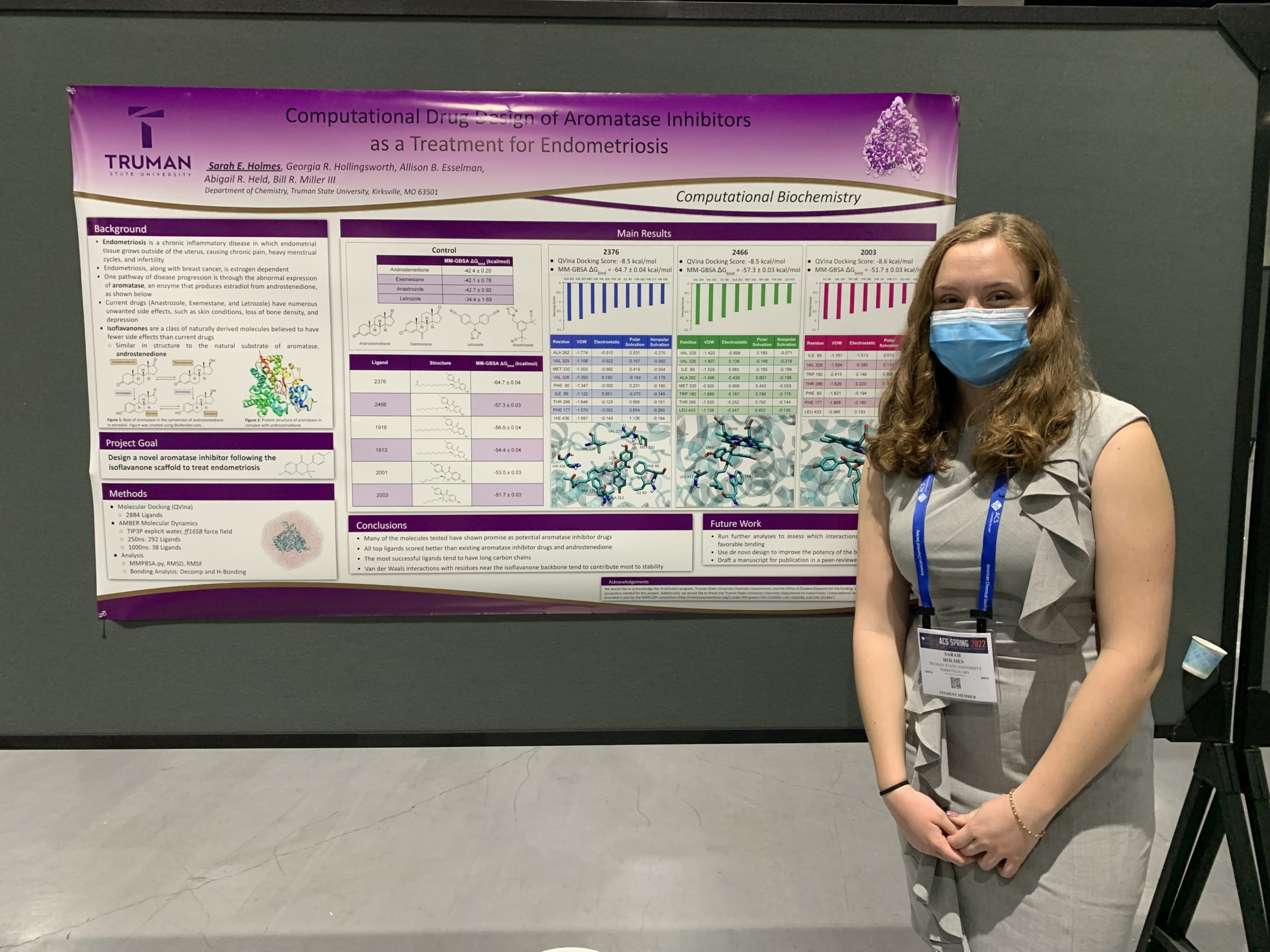 Sarah in front of her research poster