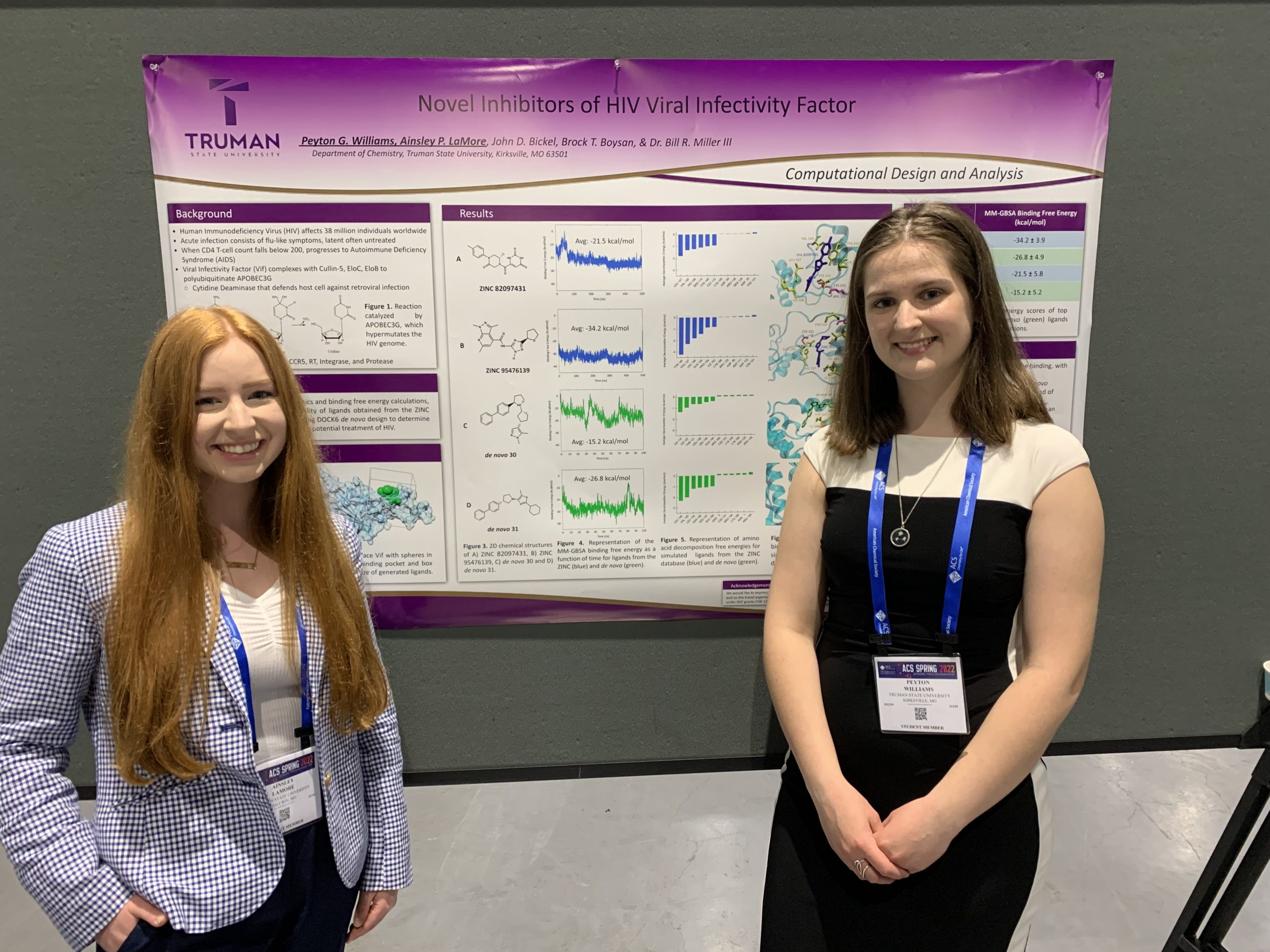 Ainsley and Peyton in front of their research poster