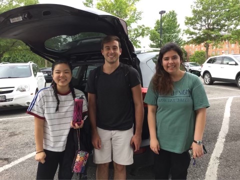 Yu Xuan, Peter, and Ari preparing to leave Kirksville for the MERCURY meeting