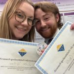 Zoe (left) and Dominic (right) with their award certificates for best undergraduate poster in the COMP division
